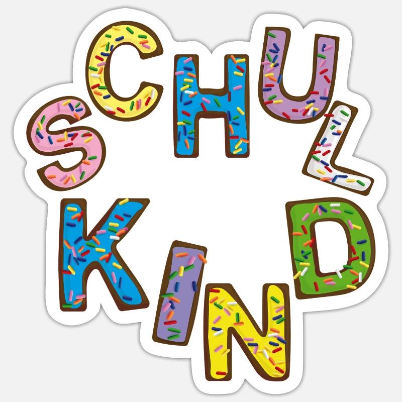 Schulkind Einschulung - Sticker Größe S (10 x 10 cm) - Mattweiß