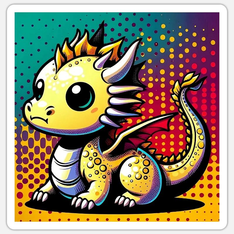 Drache - Sticker Größe S (10 x 10 cm) - Mattweiß