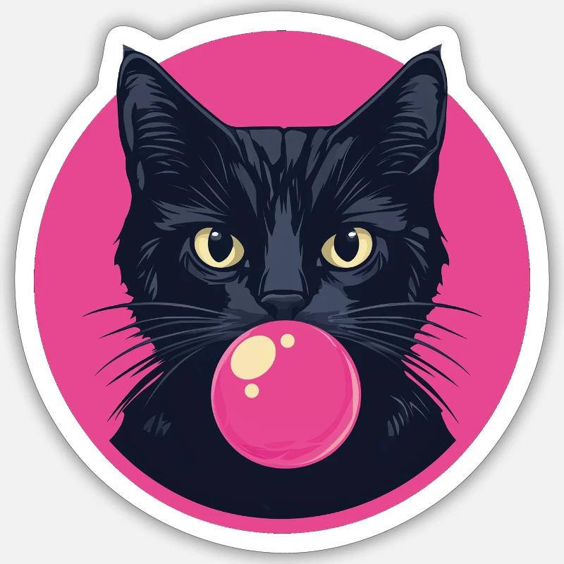 Cat Chewing Gum - Sticker size S (10 x 10 cm) - white matte