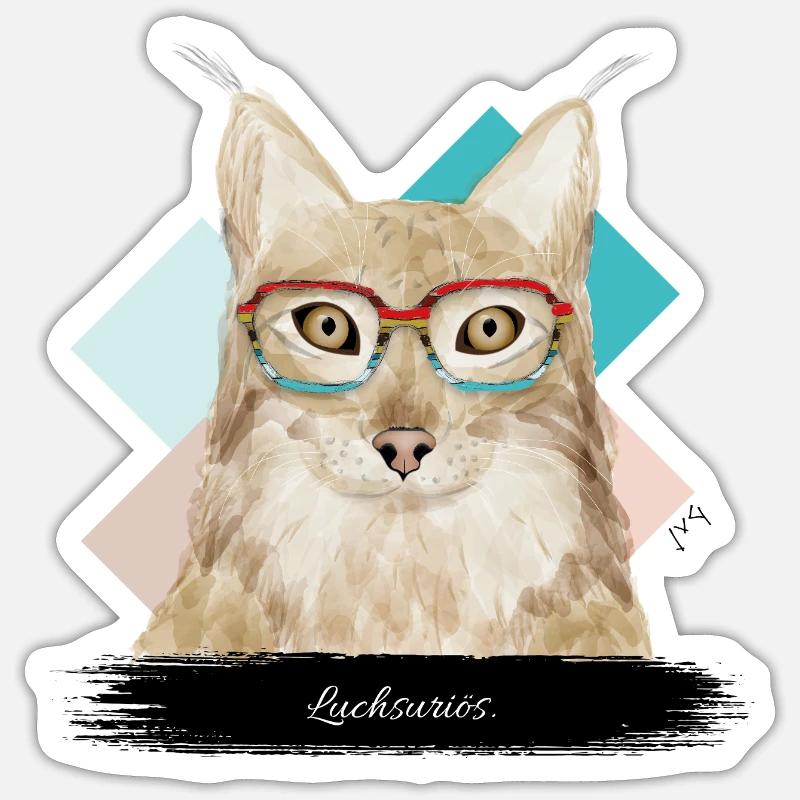 JvG Luchs « Luchsurious ! » - Sticker taille S (10 x 10 cm) - blanc mat