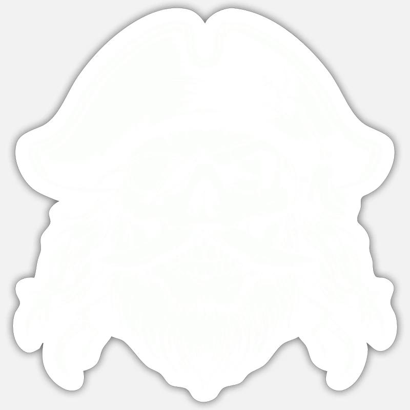 crâne de pirate - Sticker taille S (10 x 10 cm) - blanc mat