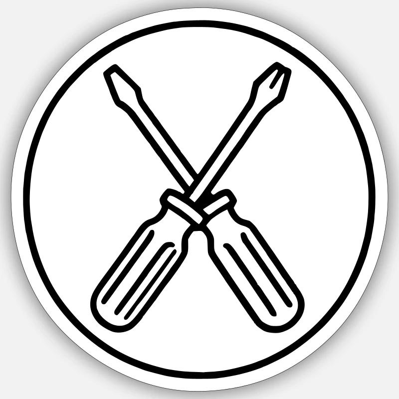 Tournevis - Sticker taille S (10 x 10 cm) - blanc mat