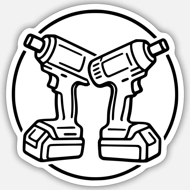 Schrauber - Sticker Größe S (10 x 10 cm) - Mattweiß