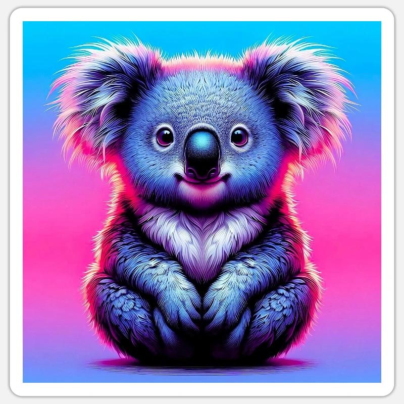 Koala - Sticker taille S (10 x 10 cm) - blanc mat