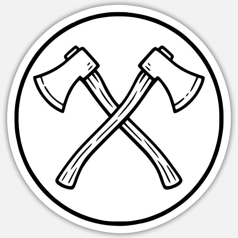 Cross axes - Sticker size S (10 x 10 cm) - white matte