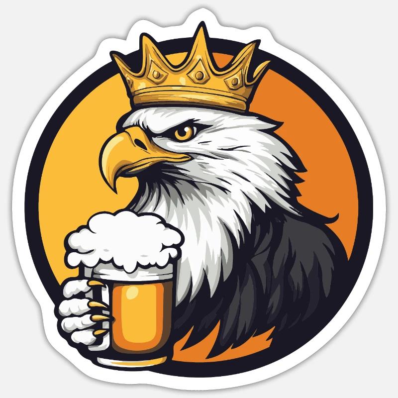 Adler Bier - Sticker Größe S (10 x 10 cm) - Mattweiß