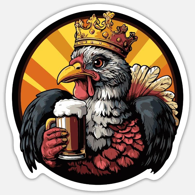 Bière de dinde - Sticker taille S (10 x 10 cm) - blanc mat