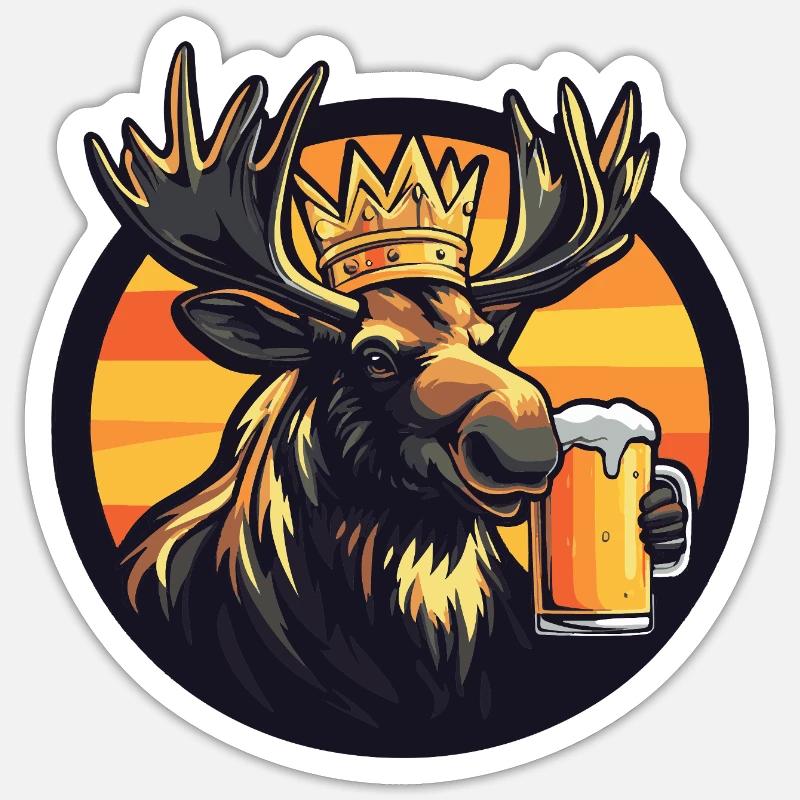 Moose Beer - Sticker size S (10 x 10 cm) - white matte