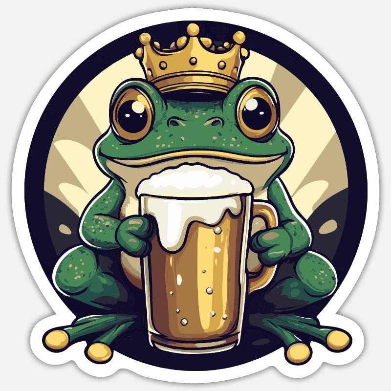 Frog Beer - Sticker size S (10 x 10 cm) - white matte