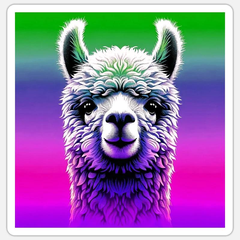 Alpaca - Sticker size S (10 x 10 cm) - white matte