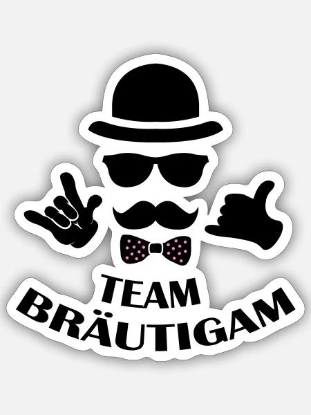 Team Bräutigam - Sticker Größe S (10 x 10 cm) - Mattweiß