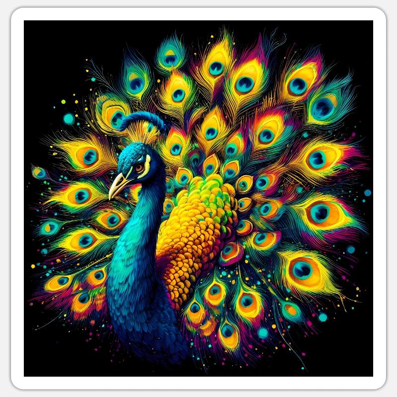 peacock - Sticker size S (10 x 10 cm) - white matte