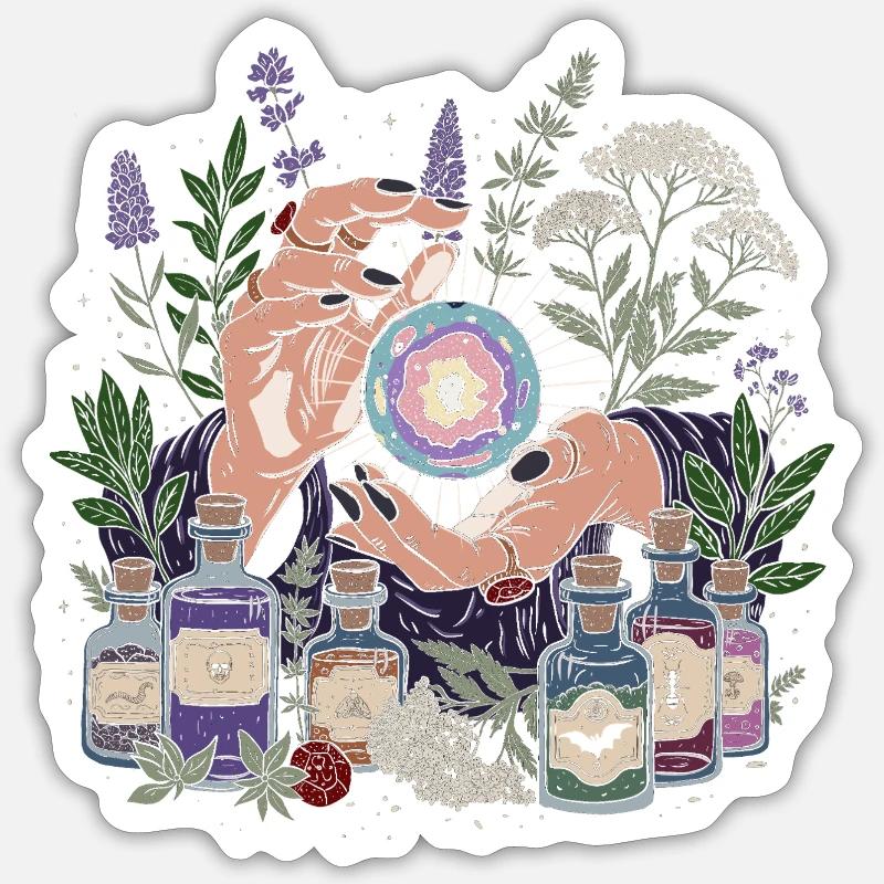 Mystical divination - Sticker size S (10 x 10 cm) - white matte