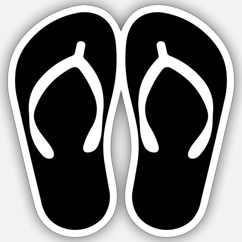 Flip flops - Sticker size S (10 x 10 cm) - white matte