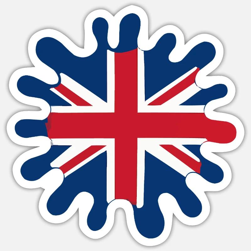 England Flag Blobs - Sticker size S (10 x 10 cm) - white matte