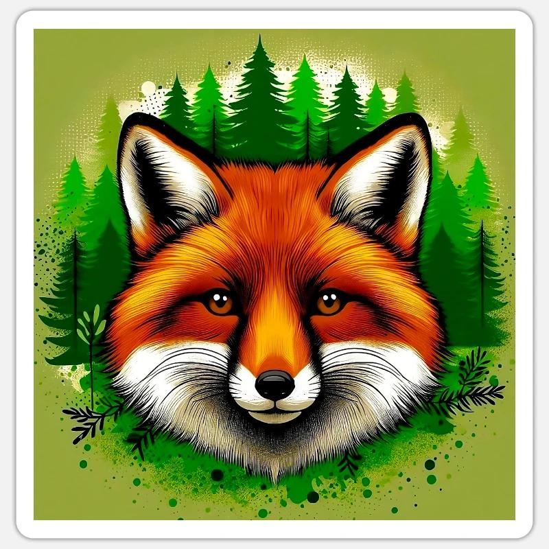 Fuchs - Sticker Größe S (10 x 10 cm) - Mattweiß