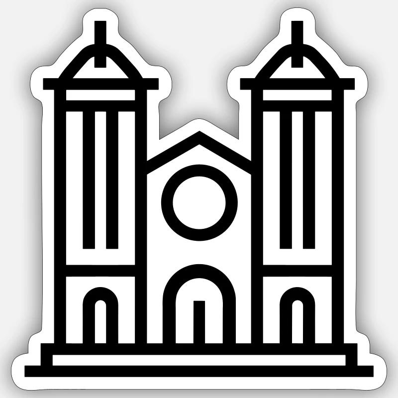 Kathedrale - Sticker Größe S (10 x 10 cm) - Mattweiß