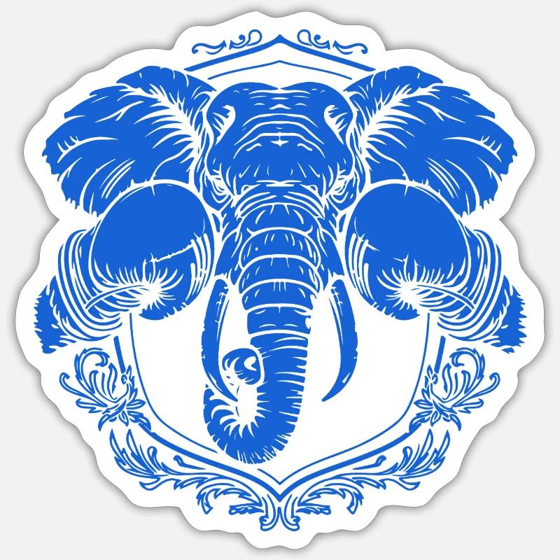 Elephant Boxer - Sticker size S (10 x 10 cm) - white matte