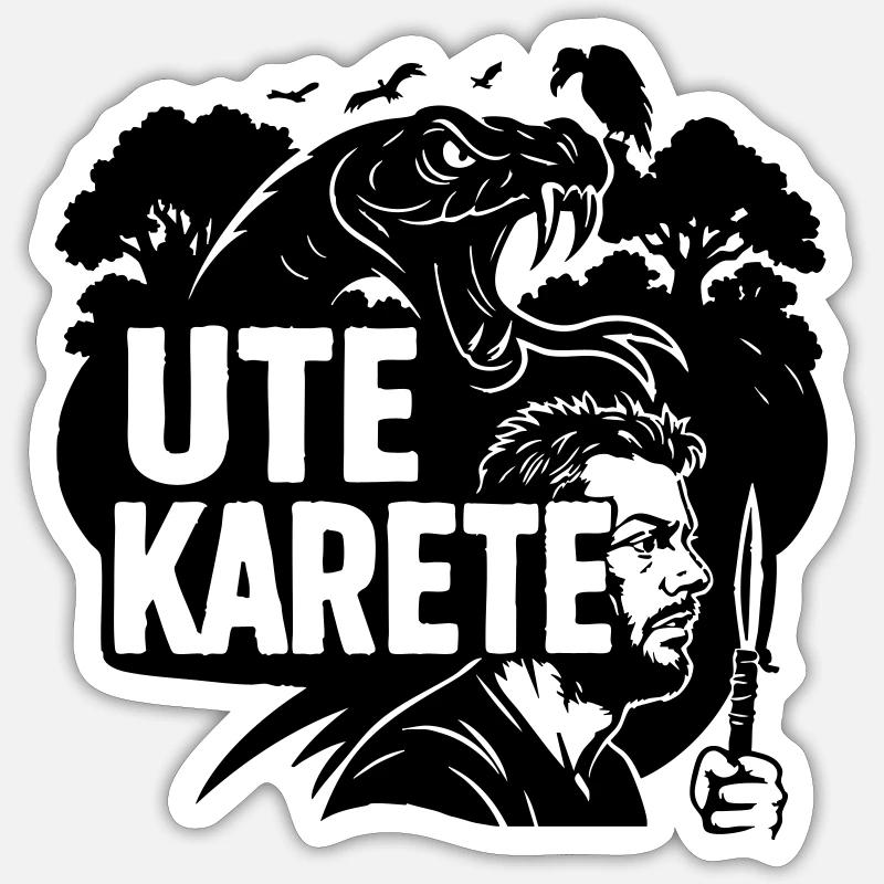 Ute Karete - Sticker taille S (10 x 10 cm) - blanc mat
