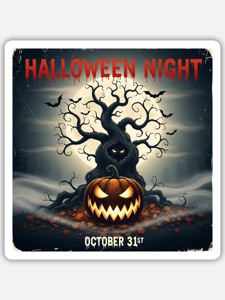 [HD] Halloween 3 - Sticker Größe S (10 x 10 cm) - Mattweiß