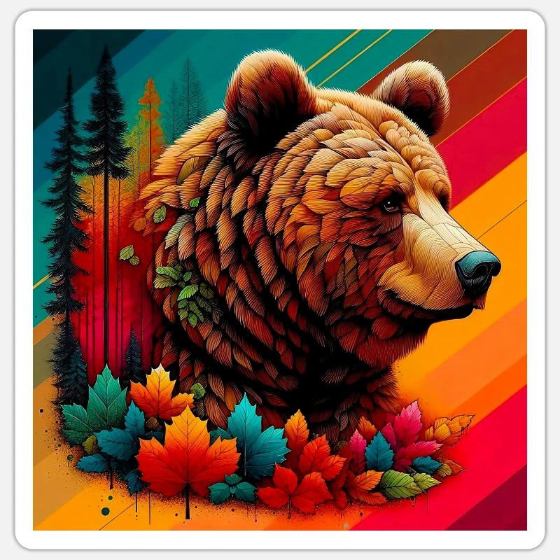 bear - Sticker size S (10 x 10 cm) - white matte