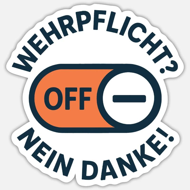 Conscientious objection – conscription No thanks - Sticker size S (10 x 10 cm) - white matte
