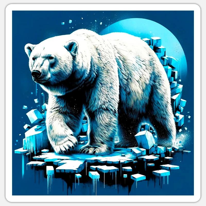 Eisbär - Sticker Größe S (10 x 10 cm) - Mattweiß