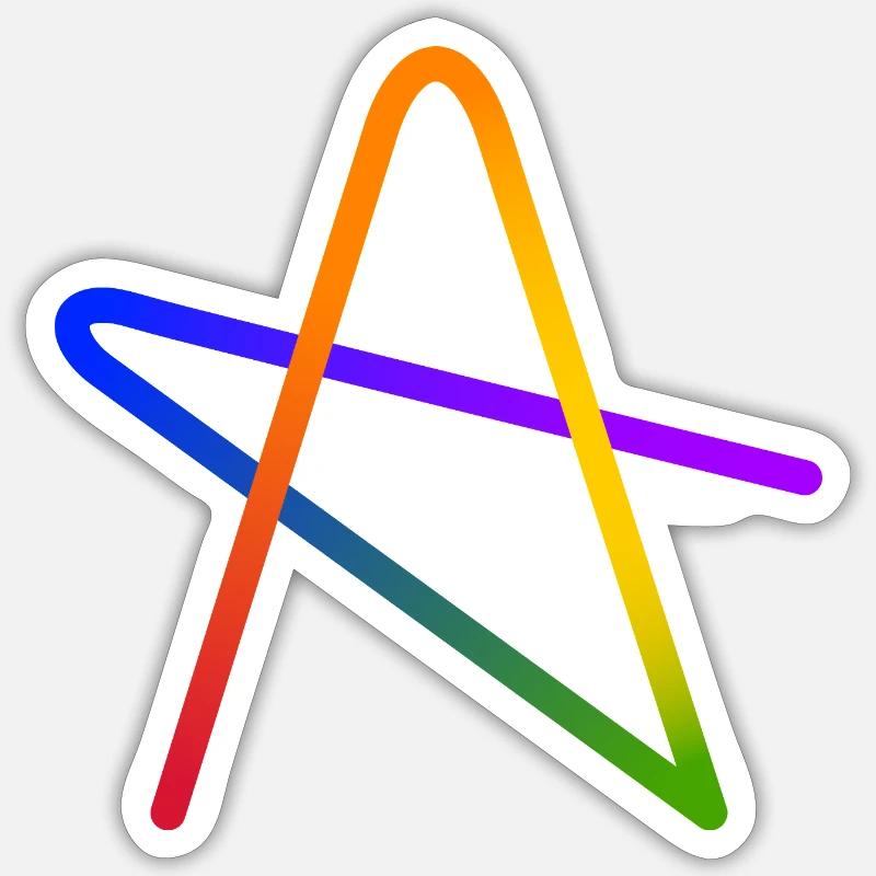 Rainbow A Stern Geschenk - Sticker Größe S (10 x 10 cm) - Mattweiß