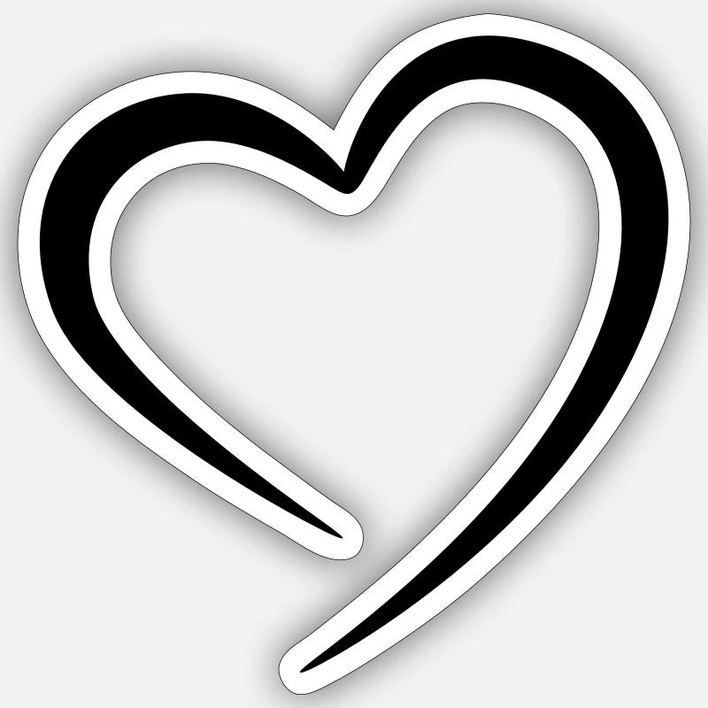 Cœur - Sticker taille S (10 x 10 cm) - blanc mat