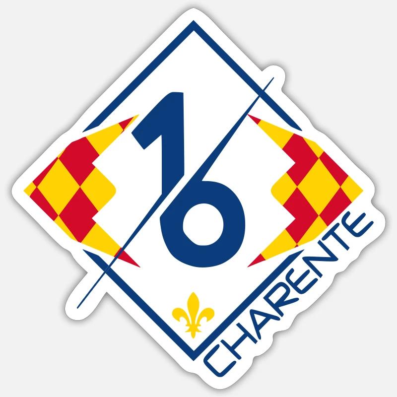 16 Charente - Sticker Größe S (10 x 10 cm) - Mattweiß