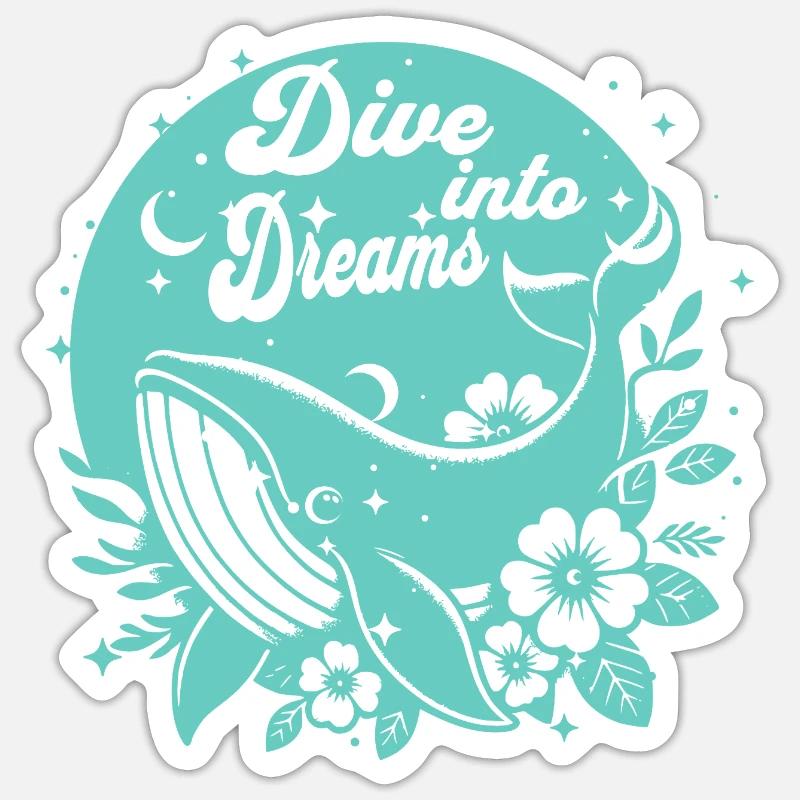 Dive into Ocean Dreams Sticker size S (10 x 10 cm)
