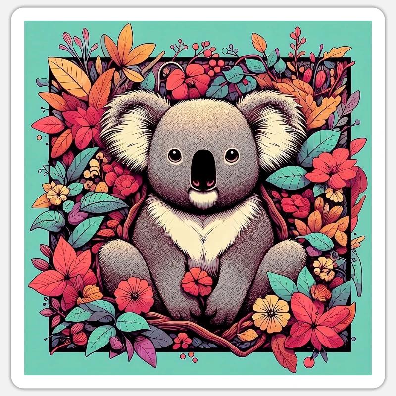 Koala - Sticker taille S (10 x 10 cm) - blanc mat