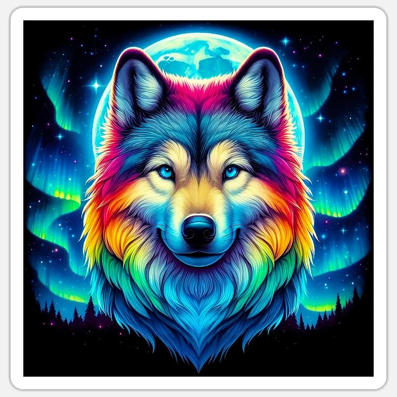 Wolf - Sticker size S (10 x 10 cm) - white matte