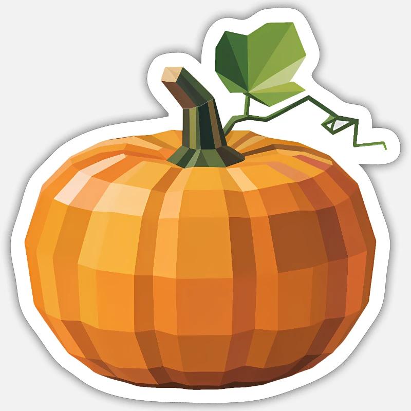 Pumpkin - Cool Low Poly Logo - Sticker size S (10 x 10 cm) - white matte