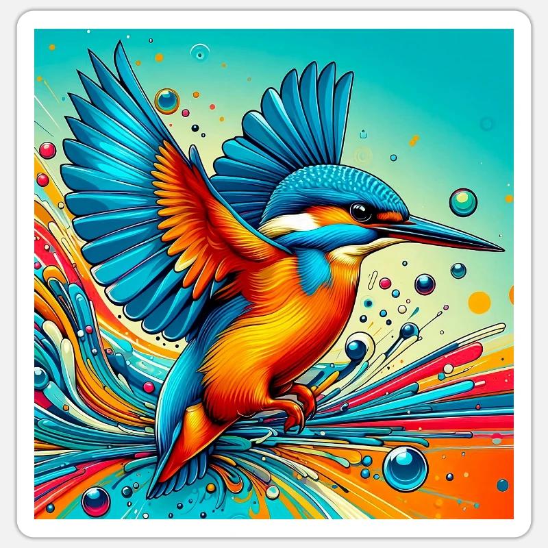kingfisher - Sticker size S (10 x 10 cm) - white matte