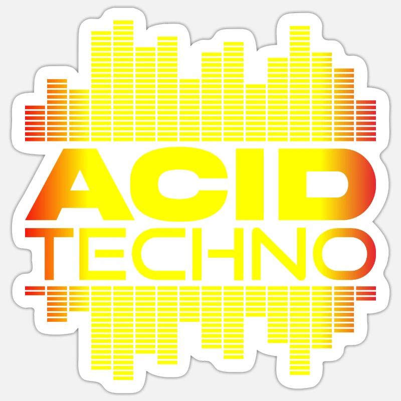 Acid Techno Puls - Sticker Größe S (10 x 10 cm) - Mattweiß
