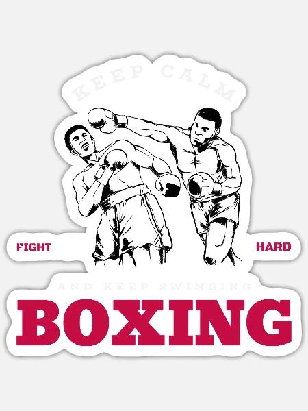 Kampfgeist Boxen Fight Club Berlin - Sticker Größe S (10 x 10 cm) - Mattweiß