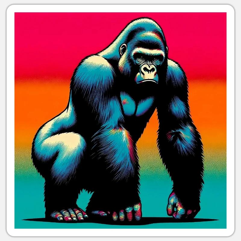 gorilla - Sticker size S (10 x 10 cm) - white matte