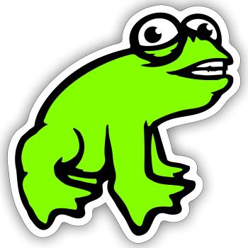 Frog grins cool funny comic crazy toad - Sticker size S (10 x 10 cm) - white matte - Front
