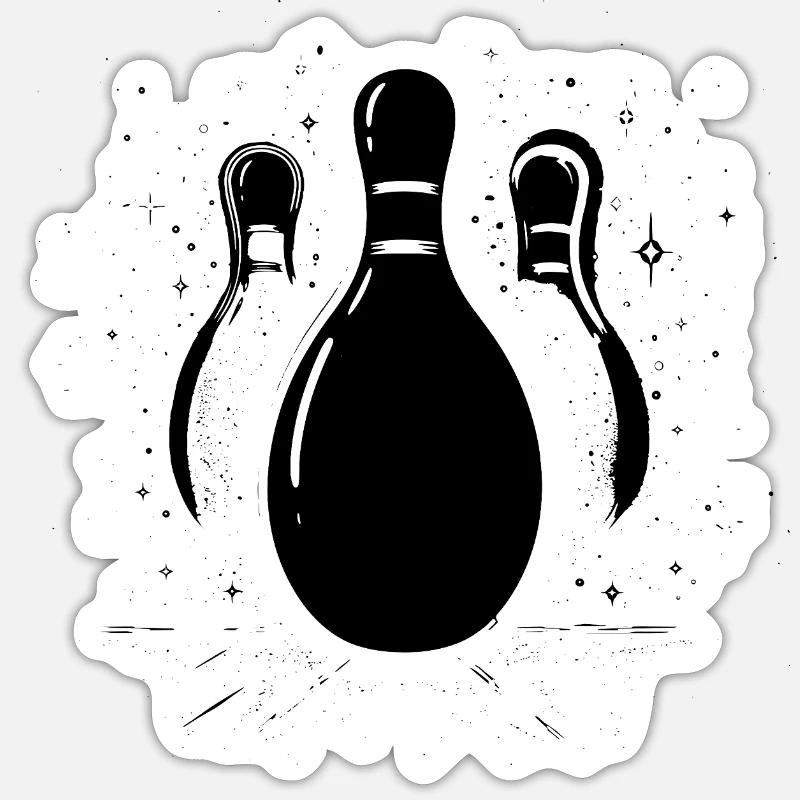 Jeu de bowling - Sticker taille S (10 x 10 cm) - blanc mat