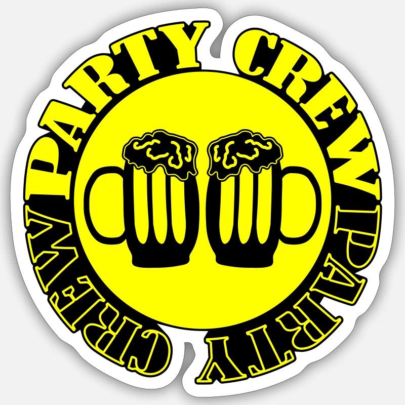 Party Crew Beer - Sticker size S (10 x 10 cm) - white matte