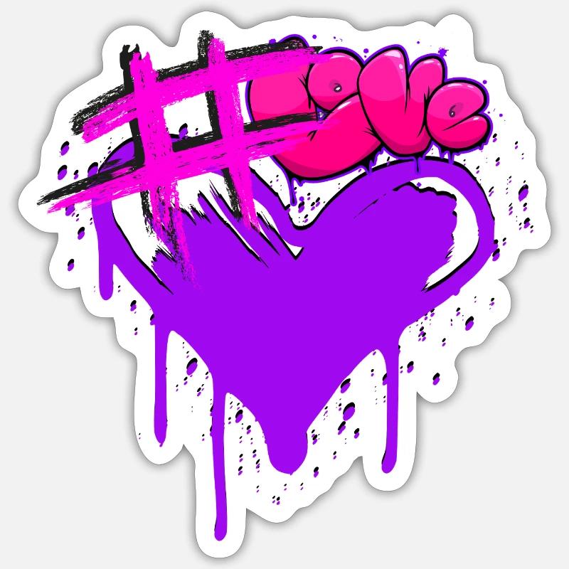 Hashtag Amour Sticker taille S (10 x 10 cm)