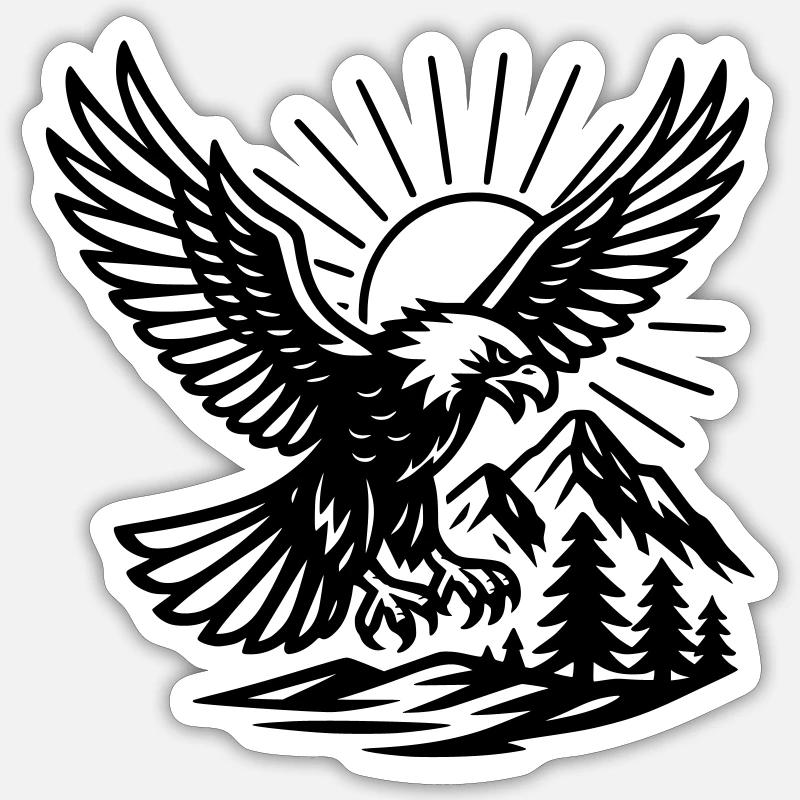 Aigle dans la nature Sticker taille S (10 x 10 cm)