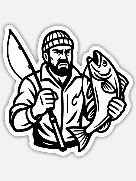 Angler - Sticker size S (10 x 10 cm) - white matte