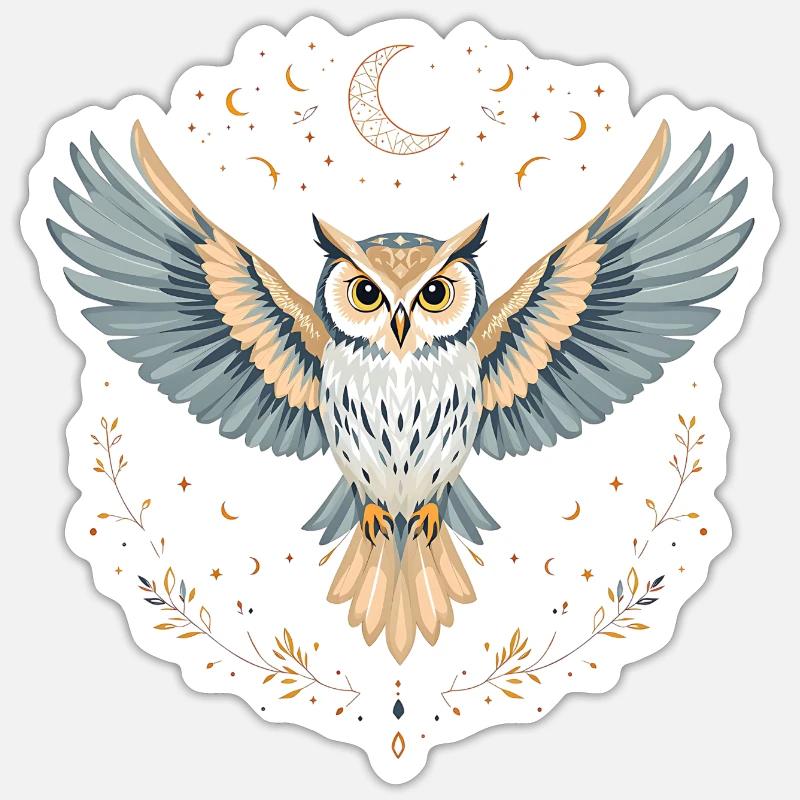 Boho Eule Sticker Größe S (10 x 10 cm)