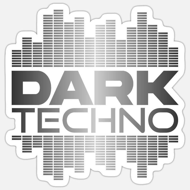 Dark Techno Pulse - Sticker size S (10 x 10 cm) - white matte