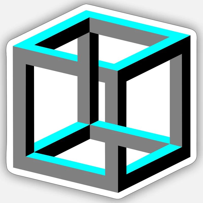 Würfel - Sticker Größe S (10 x 10 cm) - Mattweiß