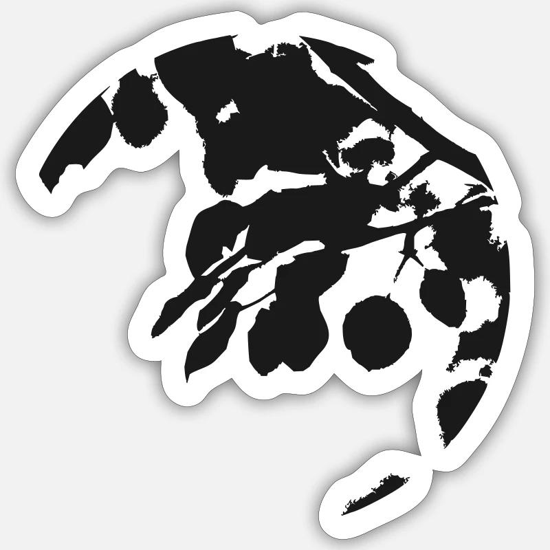 Silhouette circulaire eucalyptus - Sticker taille S (10 x 10 cm) - blanc mat