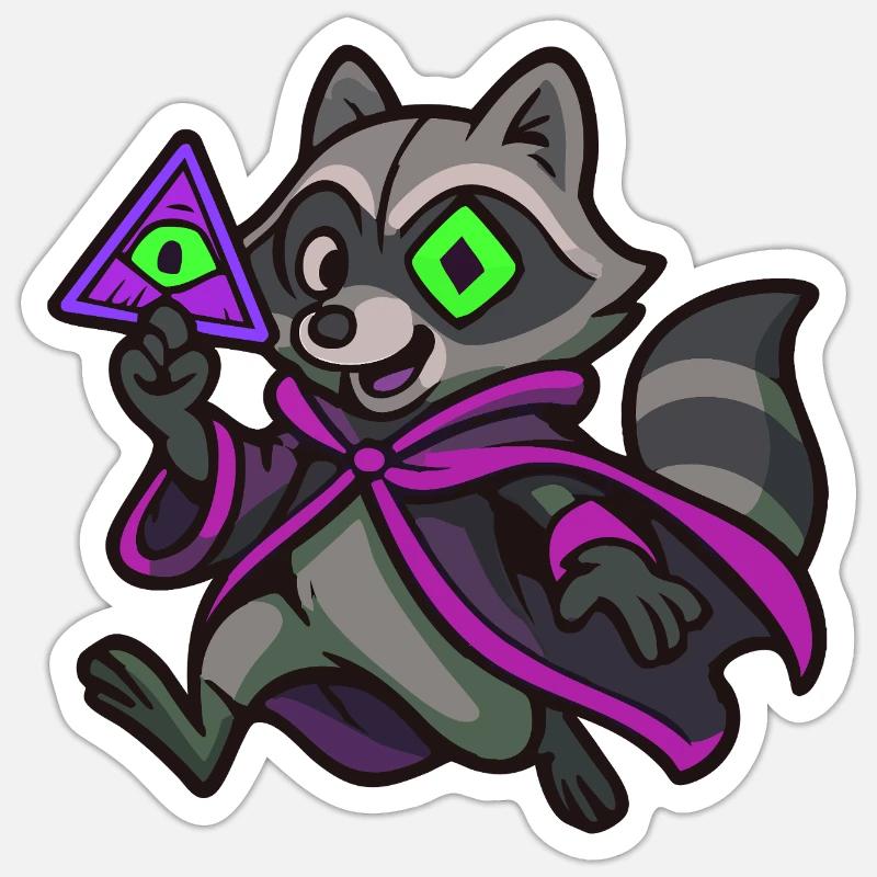 Secret raccoon Sticker size S (10 x 10 cm)