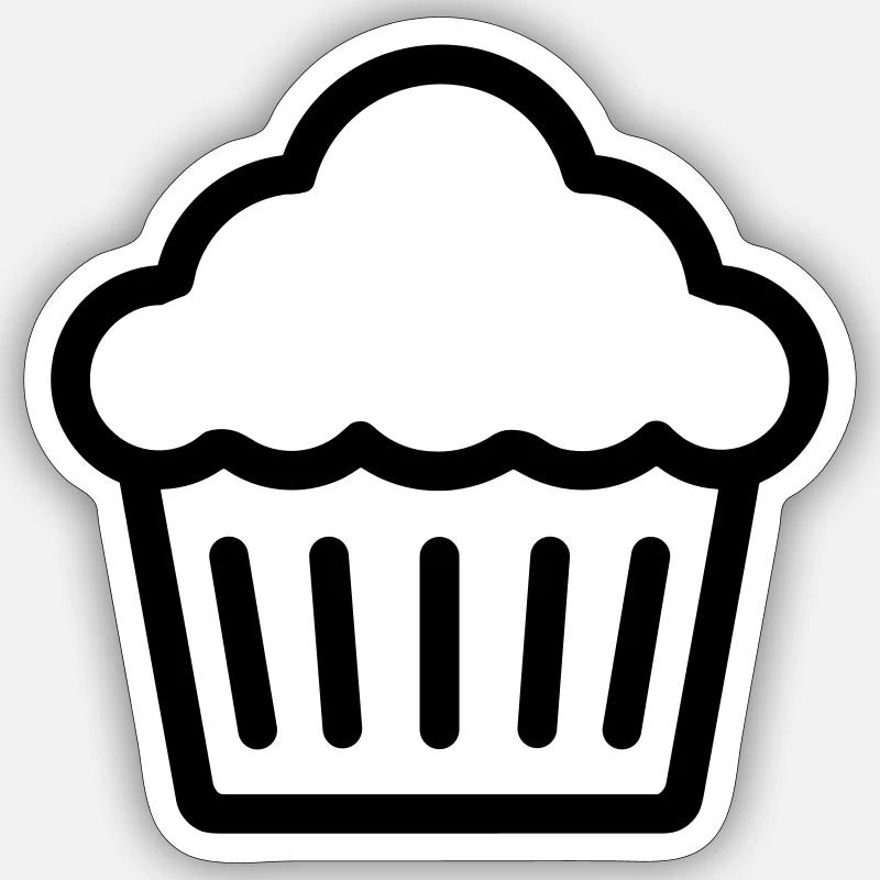 muffin - Sticker size S (10 x 10 cm) - white matte